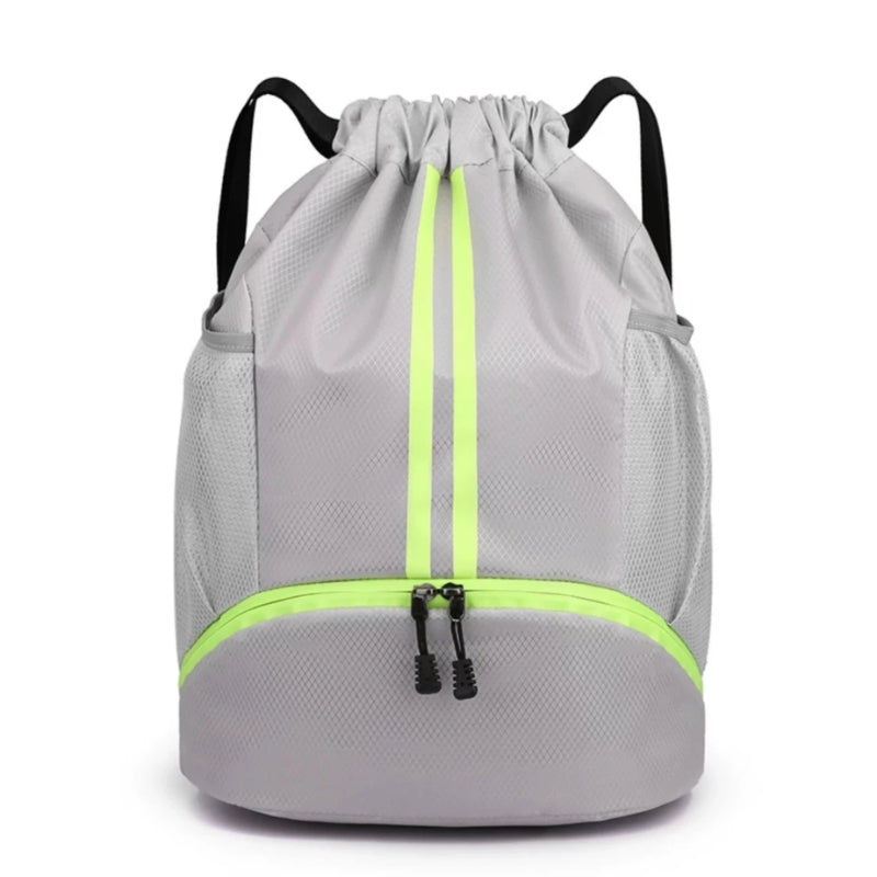 Waterproof Light Gray Sports Backpack With Shoe Compartment